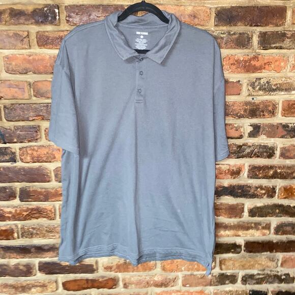 True Classic Gray Short Sleeve Collared Polo Shirt Men's Size 2XL - Picture 1 of 4